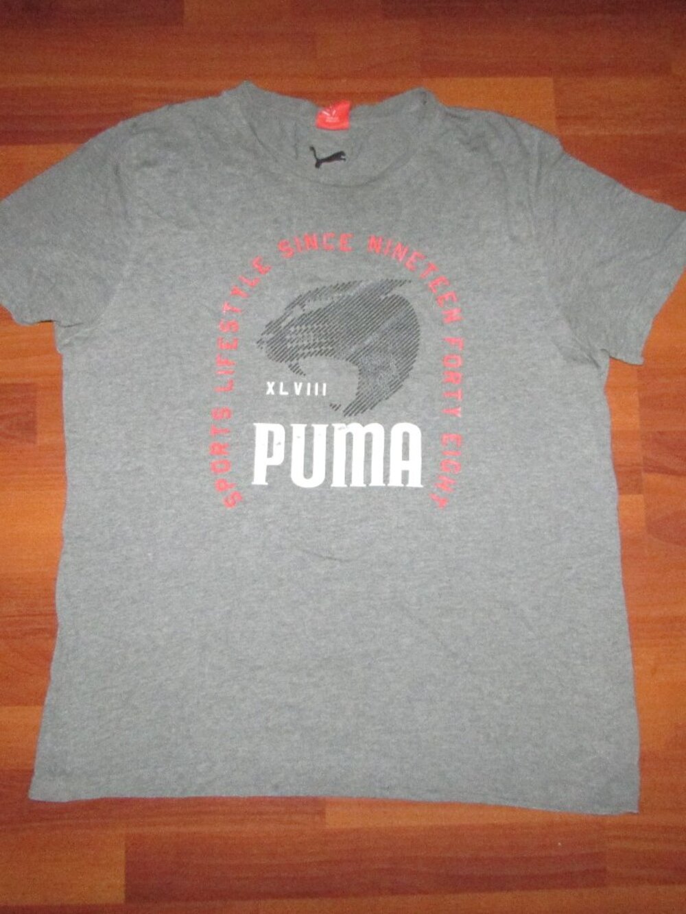 Puma Sports Heritage Since 1948 Graphic T-Shirt Grey Red